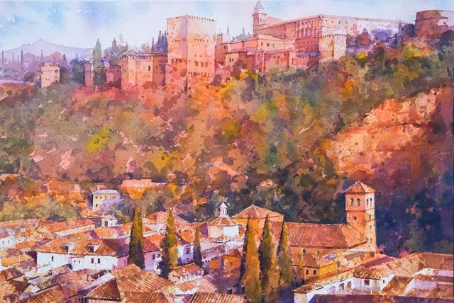 Geoffrey wynne Watercolour Alhambra Grenade acuarela (640x428, 344Kb)