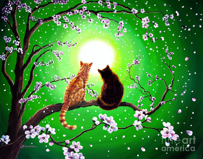 cats-on-a-spring-night-laura-iverson (700x548, 672Kb)