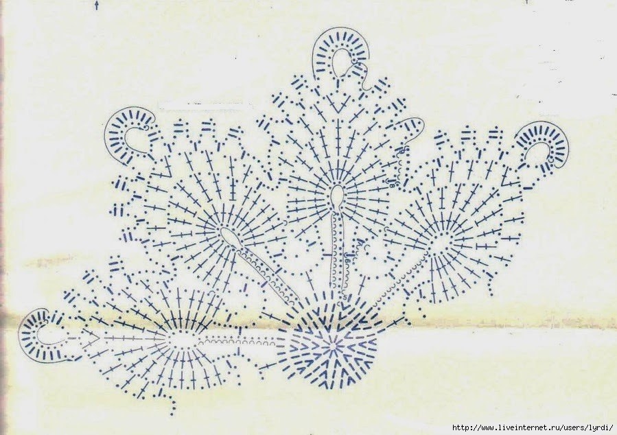 Салфетка крючком перо павлина схема и описание