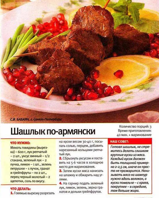 рецепт - шашлык армянский
