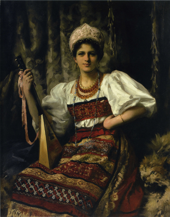 Kennington_Portrait_of_the_artists_Daughter_Anne_in_Russian_Costume_holding_a_Balalaika_circa1900_50x40_25-large (549x700, 193Kb)