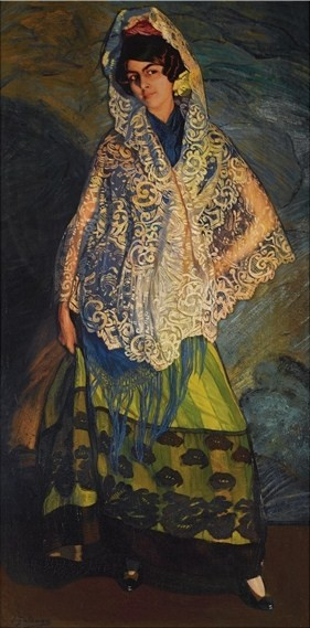 Ignacio Zuloaga THE BRUNETTE, WITH WHITE SHAWL 1913 (281x569, 161Kb)