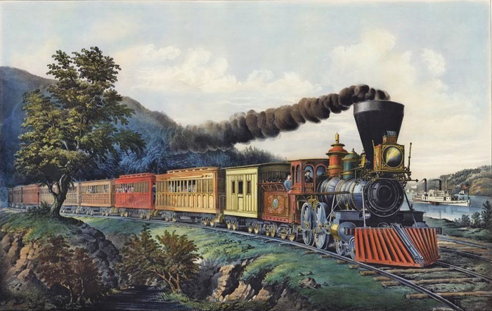 wi4  Fanny Palmer (American artist, 1812-1876) Published by N Currier The Express Trail 1864 (700x442, 326Kb)