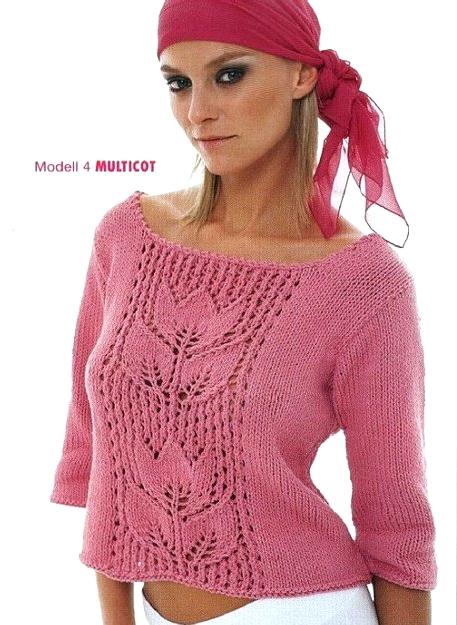 пуловер спицами (457x625, 269Kb)