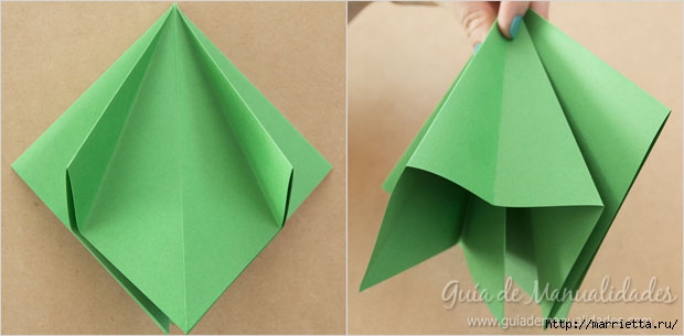 Новогодние елочки из бумаги в технике оригами (5) (620x305, 82Kb)