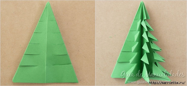 Новогодние елочки из бумаги в технике оригами (9) (620x287, 86Kb)