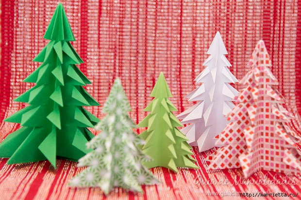 Новогодние елочки из бумаги в технике оригами (11) (620x413, 248Kb)