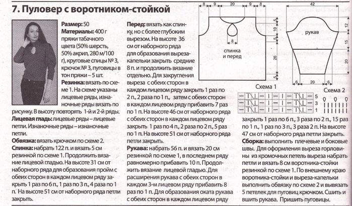 Свитер с вырезом на спине спицами схемы и описание