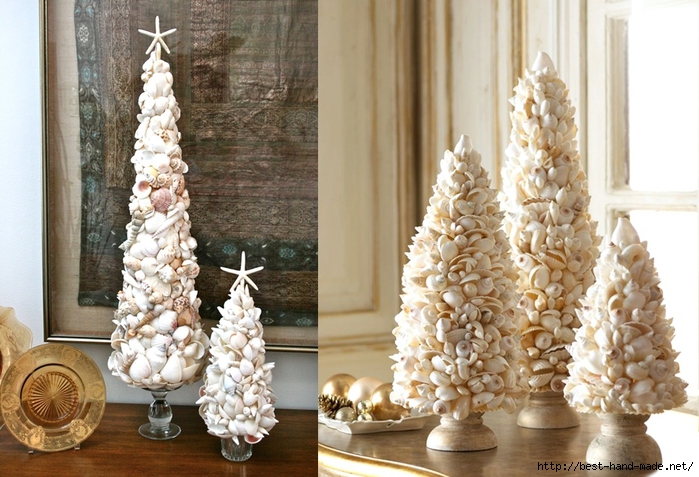 artificial Christmas trees -Seashell Christmas trees, Shell Christmas trees (700x477, 280Kb)