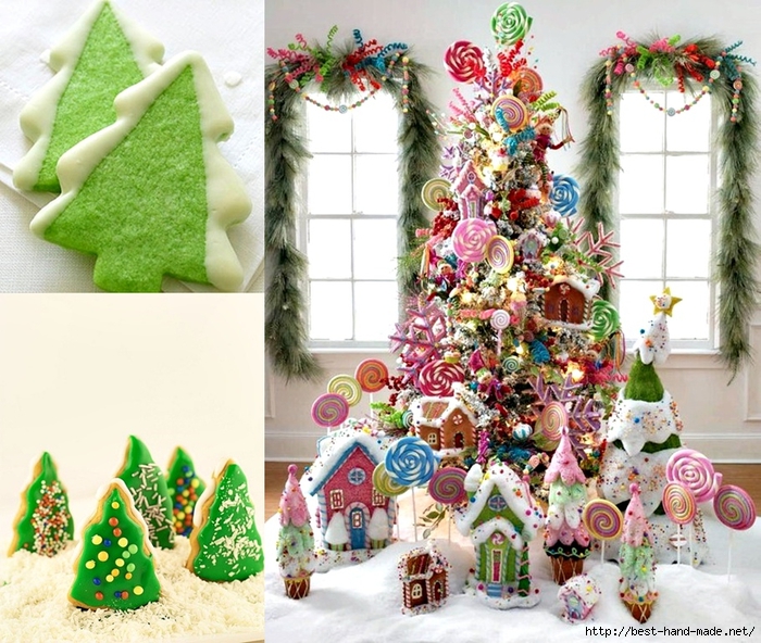 cheap Christmas trees - use Christmas food, Holiday Trees Cookies (700x592, 371Kb)