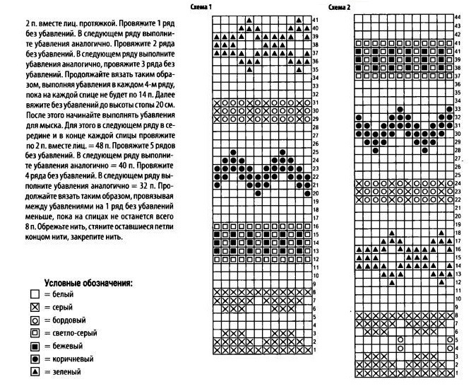 Варежки жаккард схемы