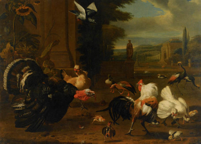 dHondecoeter_Melchior_A_Palace_Garden_With_Exotic_Birds_and_Farmyard_Fowl_Oil_on_Canvas-large (700x500, 45Kb)