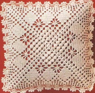 Вязание подушки крючком