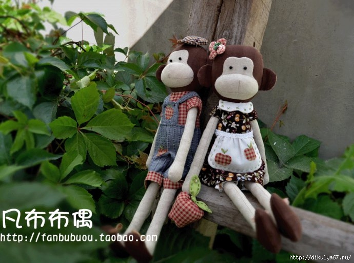 Выкройка обезьяны: текстильные игрушки для ребенка