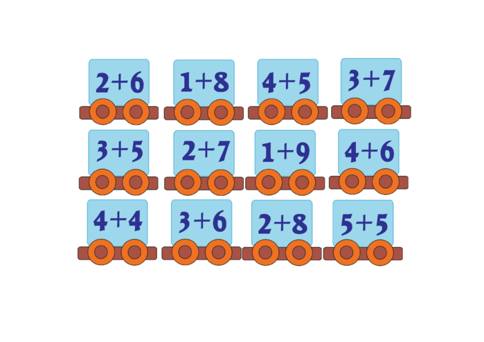 12 вычесть 8. Дидактические игры состав чисел в пределах 10. Вагончики с примерами. Паровозик с числами. Паровозики с примерами до 10.