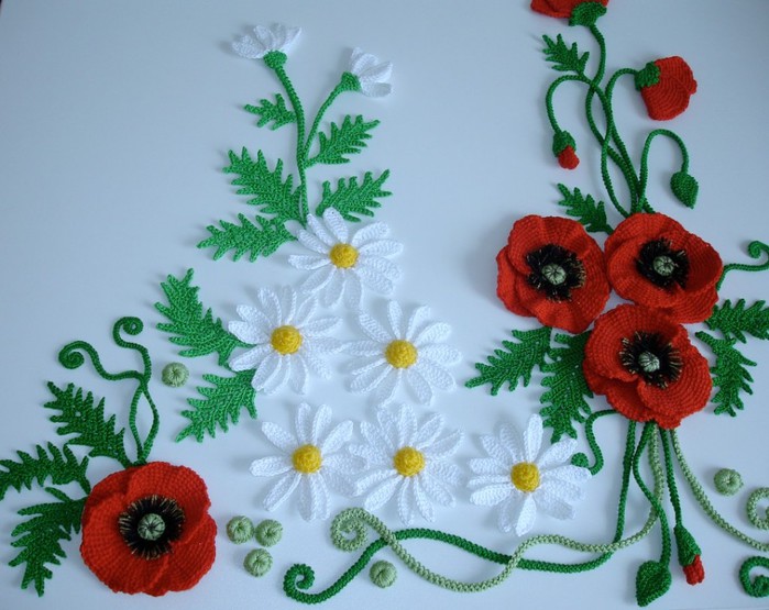 Ирландское кружево. МК: Ромашка крючком - Irish lace. Knitted daisy flower