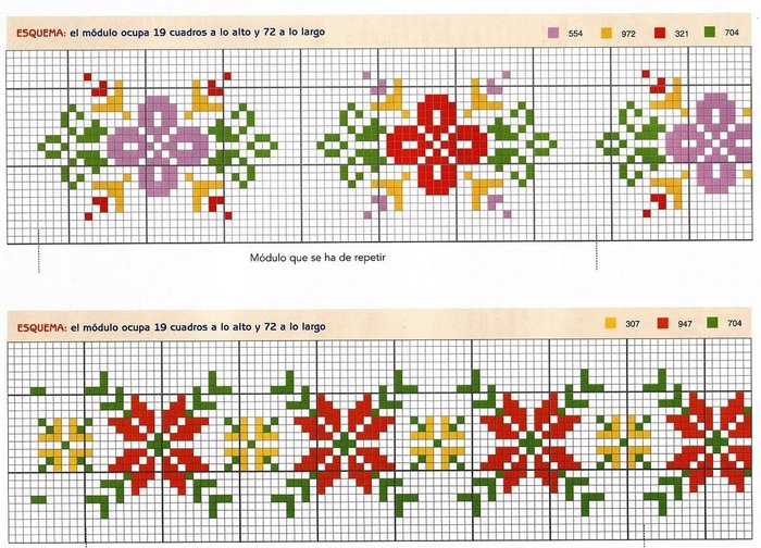 Бордюр крестиком схема