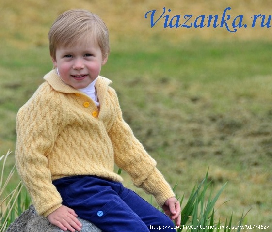 Вязание свитера с рукавом-регланом для мальчика 5 лет.