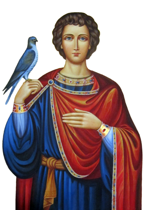 Св птица. Икона Святого Пантелеймона и мученика Трифона.