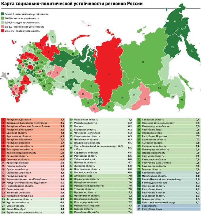 Карта проживания русских