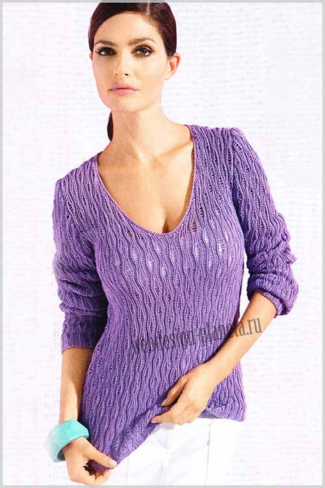 fialkovyj-zhenskij-pulover-spitsami-s-v-obraznym-vyrezom-foto (467x700, 290Kb)