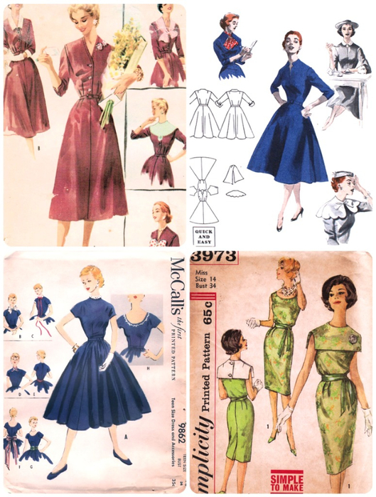 50s dress with collars collage (529x700, 419Kb)