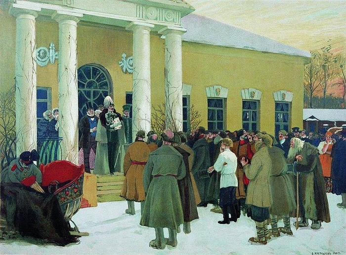 800px-Liberation_of_peasants_by_B.Kustodiev_(1907) (700x516, 461Kb)