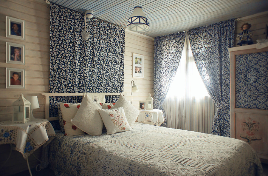 Дизайн интерьера кантри спальни