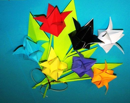 Делаем цветы из бумаги — оригами букет