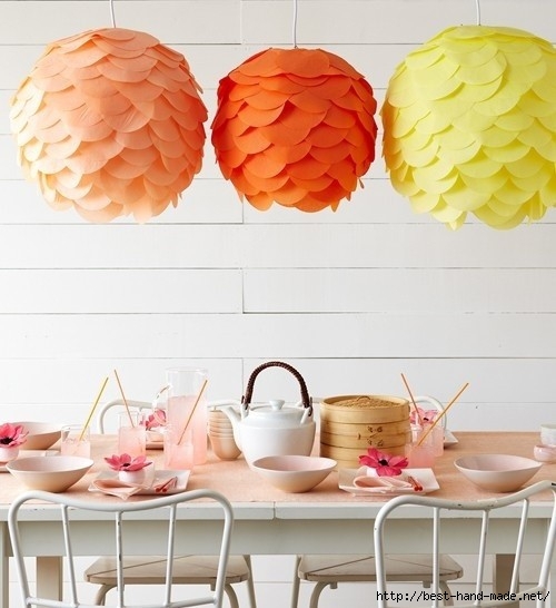 ceiling lamp decor of diy paper pom poms crafts - home decor diy paper ideas-f91499 (500x546, 139Kb)