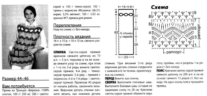 Жилет из остатков пряжи крючком для женщин схемы и описание бесплатно