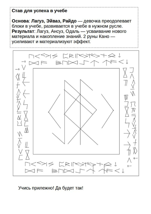 Какую руну нарисовать на руке для сдачи экзамена