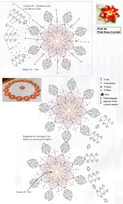 Flor Motivo 2 de Croche  Gráfico (423x700, 469Kb)