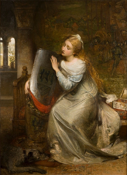 George William Joy (1844 –1925) - Elaine the Fair Maid of Astolat -  Элейн - красавица из  Астолата (510x700, 405Kb)