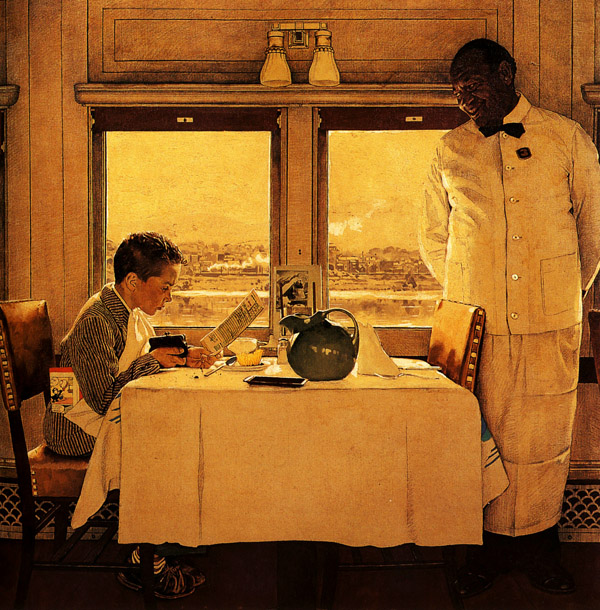 The Restaurant car   1946  Norman Rockwell 97x91 cm (600x610, 199Kb)