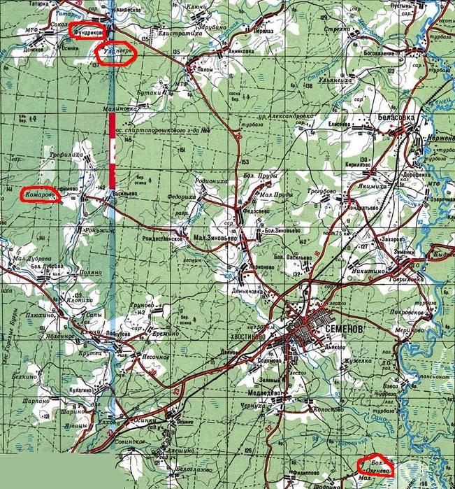 Карта уренского района нижегородской области с поселками и деревнями подробная