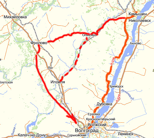Карта фролово волгоградской. Дорога Волгоград Камышин карта.