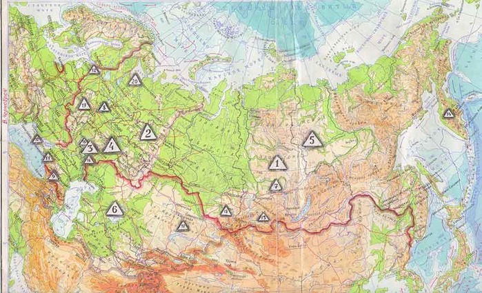 Карта аномальных зон россии