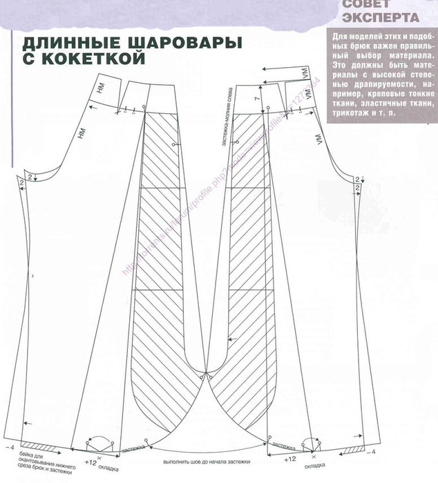 Выкройка-основа брюк для мальчика