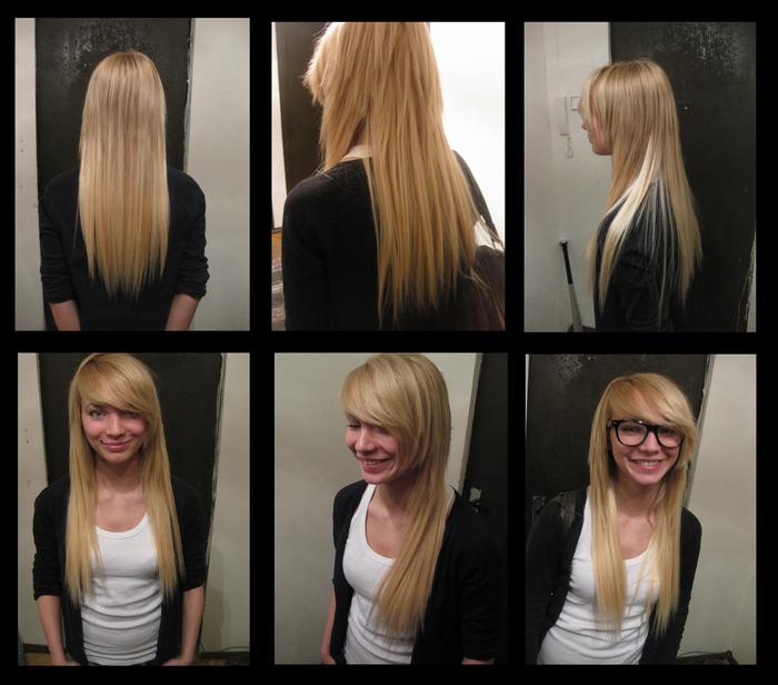 Наращивание длинных волос на каре фото до и после