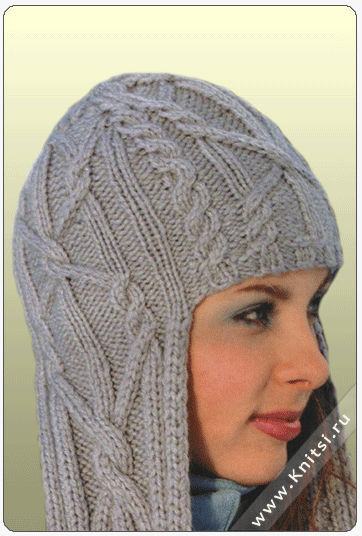 Схема вязания шапки ушанки спицами для женщин
