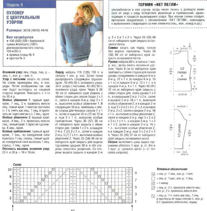 Пуловер спицами схемы описание