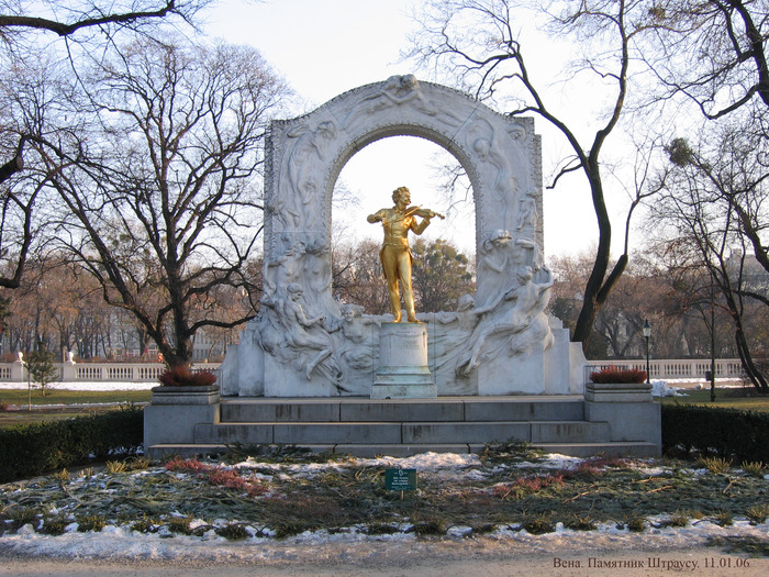 Памятник штраусу в вене фото