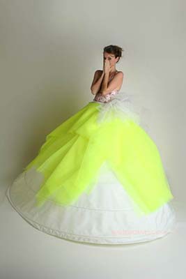 Лимонное свадебное платье