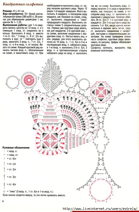 На стул крючком схема квадратная