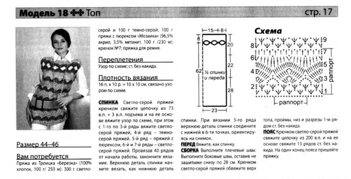 Безрукавка женская вязаная крючком схема с подробным описанием