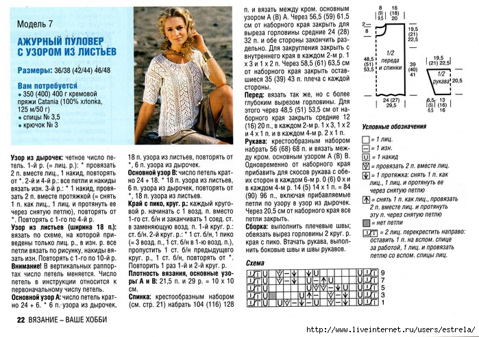 Вязание спицами для женщин с описанием и схемами бесплатно джемперы летние