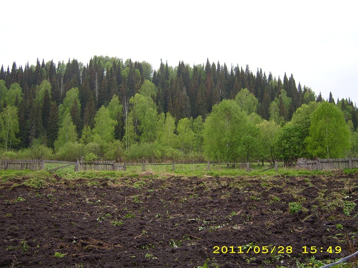 Вспаханный огород с видом на гору (700x525, 165Kb)