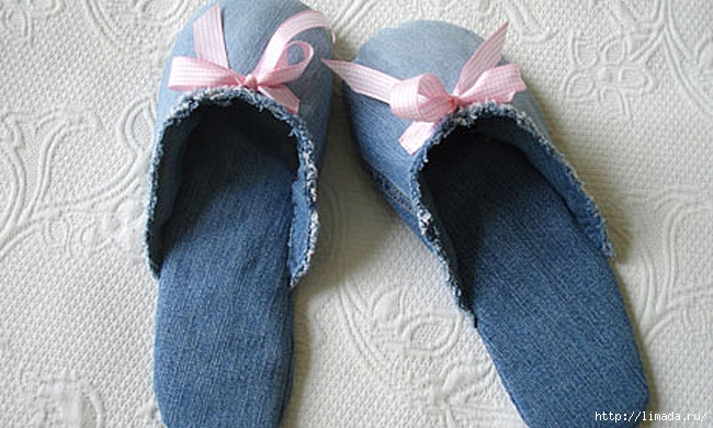Make-Denim-Slippers-from-Old-Jeans (650x390, 203Kb)