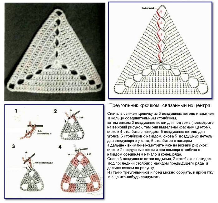 Как связать треугольник крючком схема МОТИВЫ. Обсуждение на LiveInternet - Российский Сервис Онлайн-Дневников